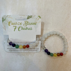 Pulsera Cuarzo Blanco 7 Chakras